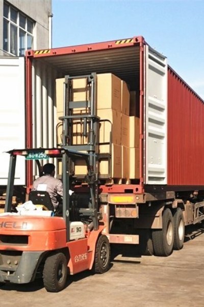 Goods are loaded in the truck.