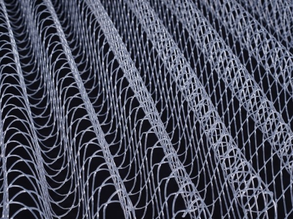 Corrugated plastic net on a black background