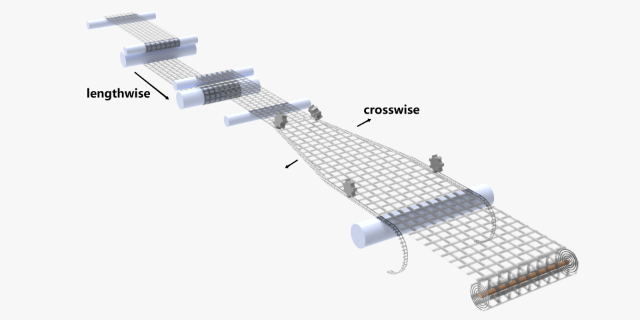 The plastic net is stretched in the post-processes.