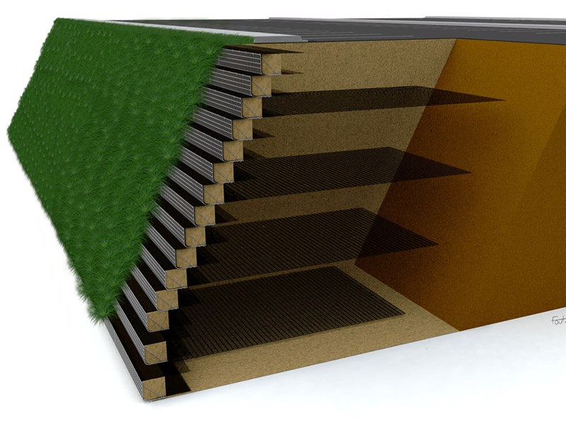 Geogrid pavement and slope reinforcement structure