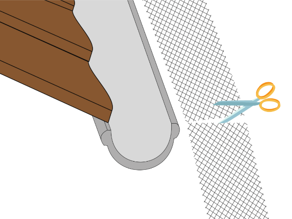 Cut the plastic mesh gutter guard into the desired size.