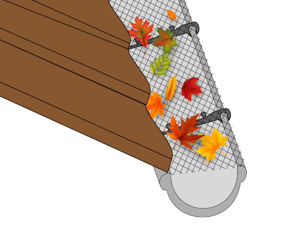 The plastic mesh gutter guard installation is finished.