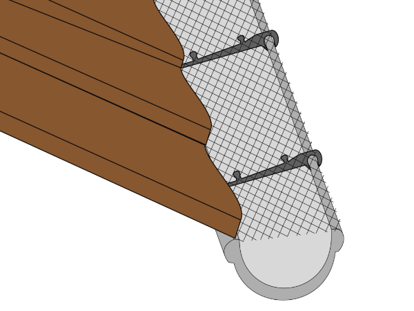 Fix the plastic mesh gutter guard with clip hooks.