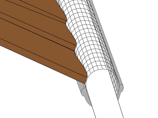 Put the convex plastic gutter guard into the gutter.