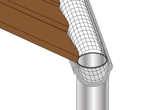 Leave space for the downspout.