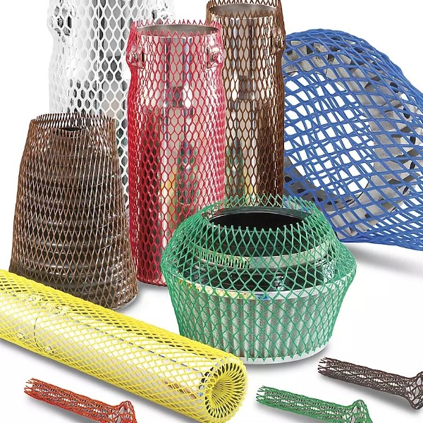 Parts are covered with colorful plastic protective sleeves.